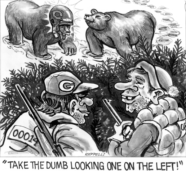 Green Bay Packer-Bears Cartoon by Carl Ruppert & Dick Ellis