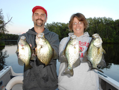 Jeremy and Tracy Rieman with some nice crappies