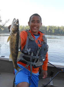 Tyler with a nice walleye