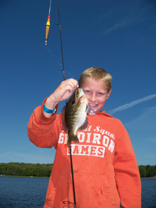 Nathan Duwe with a Turtle-Flambeau bluegill