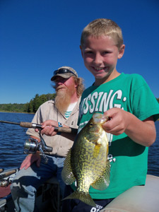Nathan Duwe with Jerry "Jerkbait" Hartigan and a nice Crappie