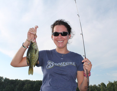 Lindsey with crappie caught in Boulder Junction