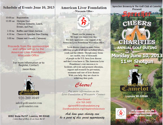 Sprecher Brewing Co Inc Cheers for Charities Annual Golf Outing Cheers Charities