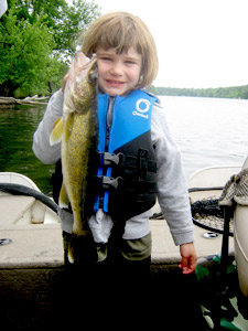 Jaden Reed with her first walleye