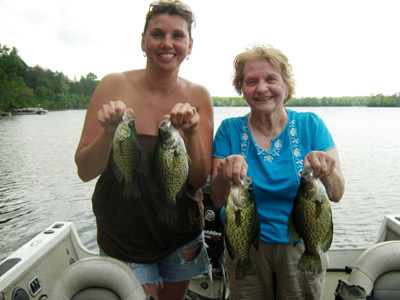 Maureen Pilsner and her mom with some nice crappies