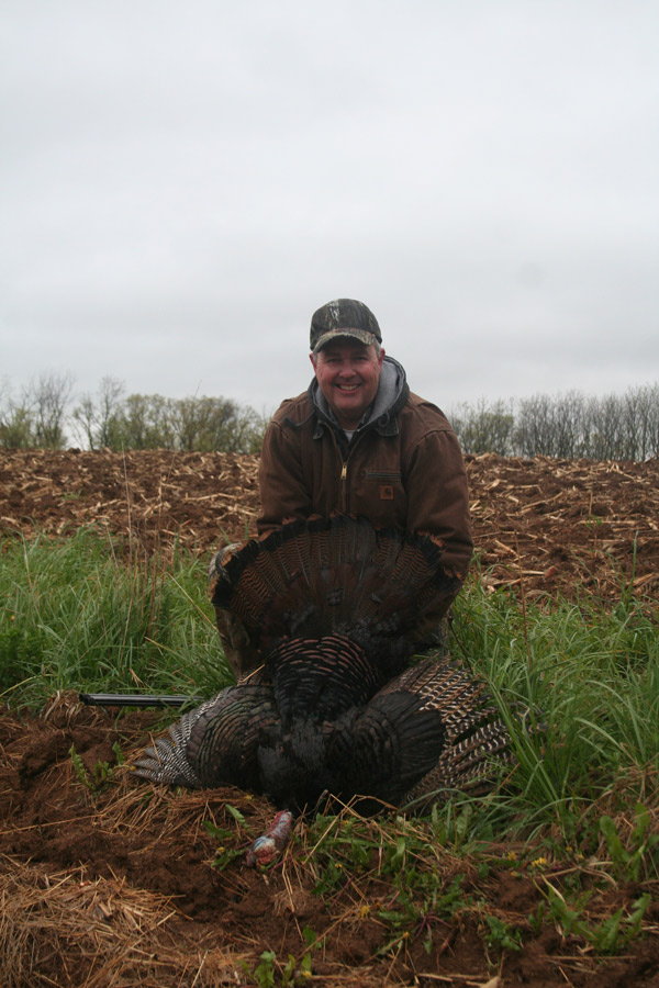 John Ellis of Muskego took this lonely Tom on Friday, April 20 in Grant County in southwest Wisconsin that came to a mouth call and one decoy 45 minutes after sunrise.