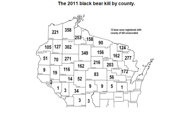 2011 Black Bear Kill by County