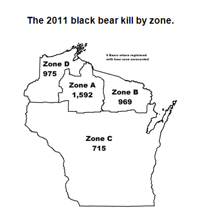 2011 Black Bear Kill By Zone