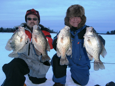 Icefishing slab crappies