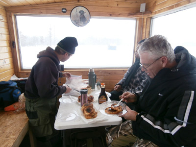 ice fishing breakfast