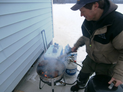 ice fishing dinner