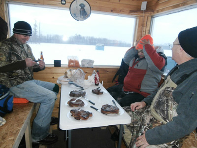 ice fishing dinner