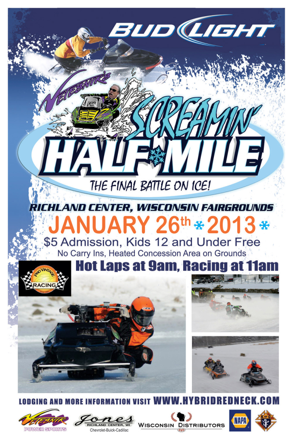 3rd AnnualScreamn Half Mile Oval Snowmobile races