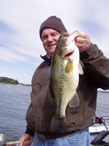 Bruce with a Delavan Lake largemouth monster, six pounds caught on a medium sucker.