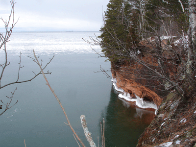 Icy caves along Superior's shore