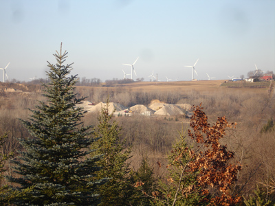 Wind farms across the Mushroom Road vista