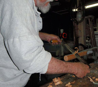 A drawknife took the place of a lathe