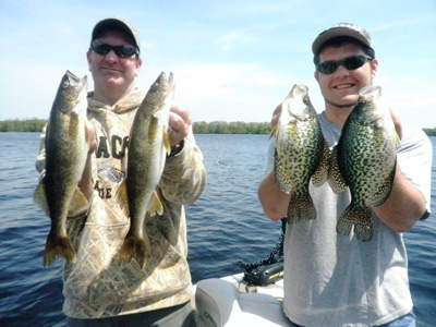 Pat and Chris Gogin with some nice walleyes and crappies.