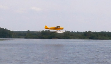 Plane landing in the water