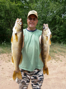 Terry Woldvogel with a couple of nice walleyes