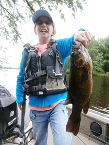 Annie Tufto with a nice smallmouth bass