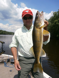Scott Severtson from Alberta Canada with a nice Wisconsin River walleye