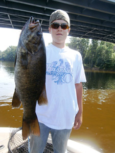 Austin Hintz with a nice smallmouth bass