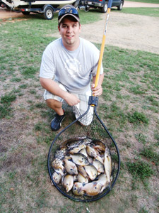 Alec Preston with our limit of panfish