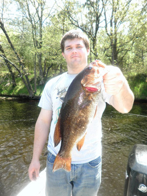 Chris Gogin with a nice smallmouth bass