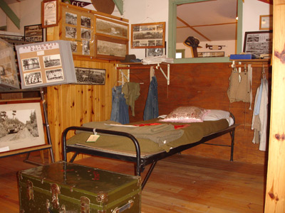 Replicated bunkhouse inside the CCC museum