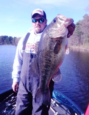 Adam Rasmussen with a nice largemouth bass