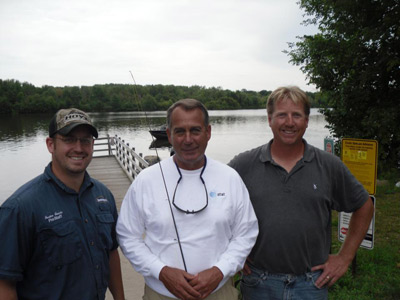 John Boehner along with Hooksetters Guides Justin Gaiche and Phil Schweik